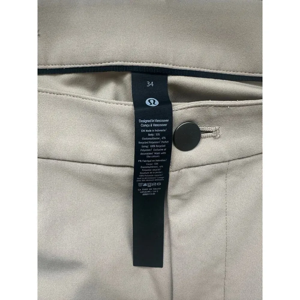 Lululemon Men's 34 x 30 ABC Classic-Fit Pant 5-Pocket Trench Pants